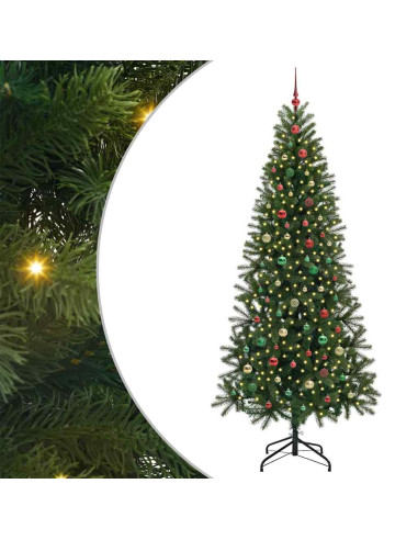 Albero di Natale artificiale con 300 LED Verde 240 cm PE e PVC