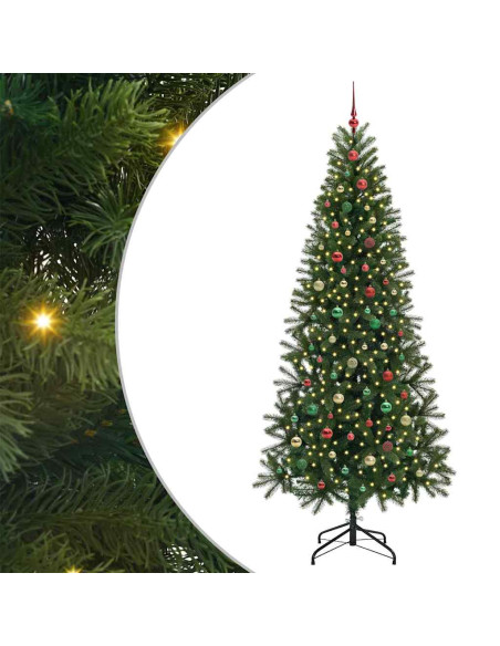 Albero di Natale artificiale con 300 LED Verde 240 cm PE e PVC