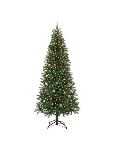 Albero di Natale artificiale con 300 LED Verde 240 cm PE e PVC