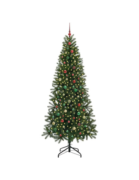 Albero di Natale artificiale con 300 LED Verde 240 cm PE e PVC