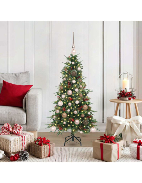 Albero di Natale Artificiale con Rami Pieghevoli Verde 120 cm