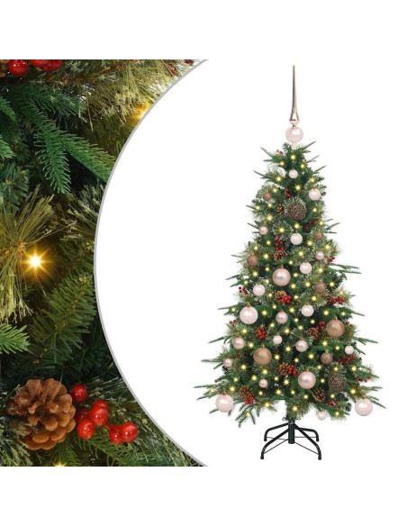 Albero di Natale Artificiale con Rami Pieghevoli Verde 120 cm