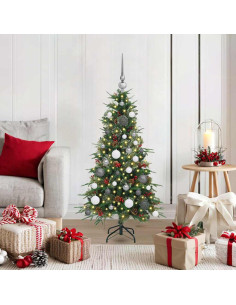 Albero di Natale Artificiale con Rami Pieghevoli Verde 120 cm 2