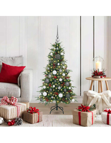 Albero di Natale Artificiale con Rami Pieghevoli Verde 120 cm