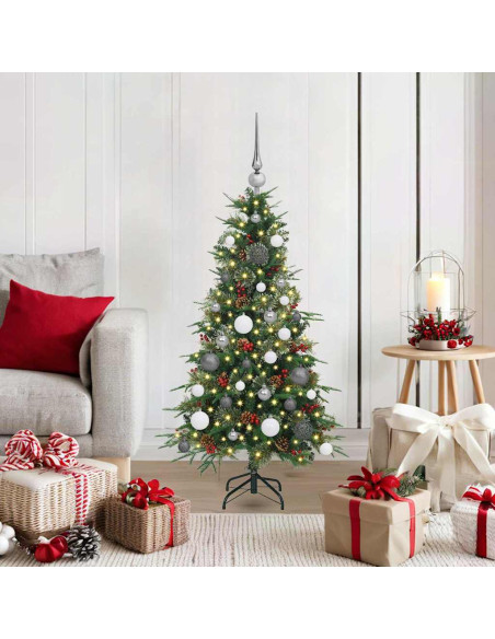 Albero di Natale Artificiale con Rami Pieghevoli Verde 120 cm