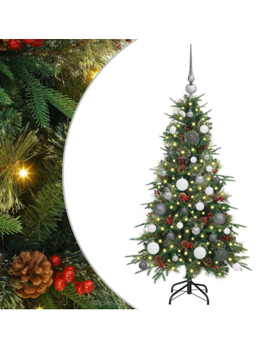 Albero di Natale Artificiale con Rami Pieghevoli Verde 120 cm