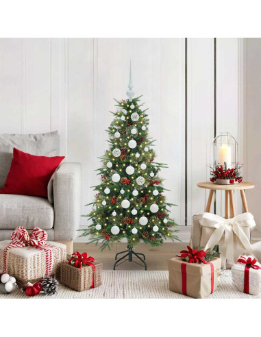 Albero di Natale Artificiale con Rami Pieghevoli Verde 120 cm