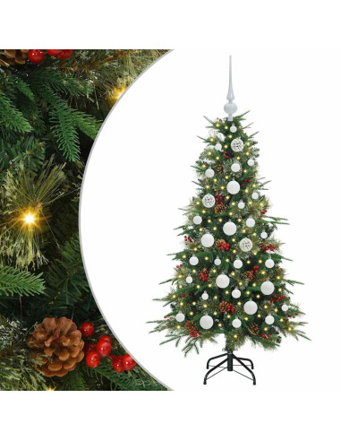 Albero di Natale Artificiale con Rami Pieghevoli Verde 120 cm