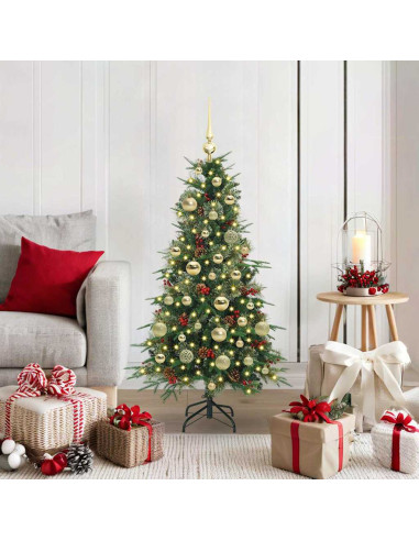 Albero di Natale Artificiale con Rami Pieghevoli Verde 120 cm