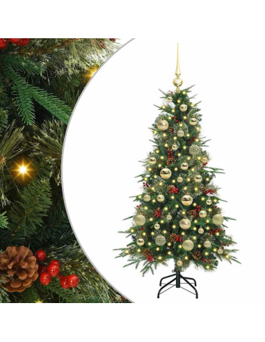 Albero di Natale Artificiale con Rami Pieghevoli Verde 120 cm