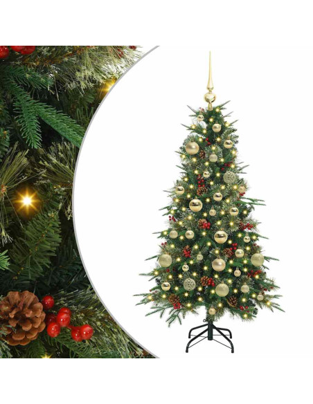 Albero di Natale Artificiale con Rami Pieghevoli Verde 120 cm