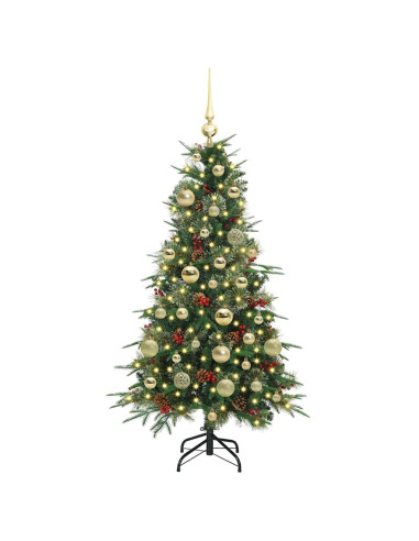 Albero di Natale Artificiale con Rami Pieghevoli Verde 120 cm