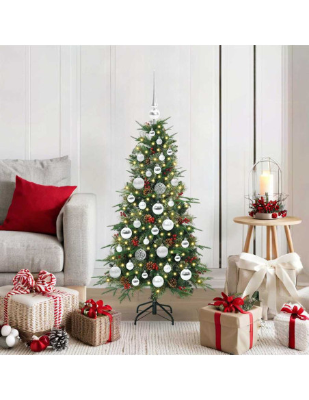 Albero di Natale Artificiale con Rami Pieghevoli Verde 120 cm