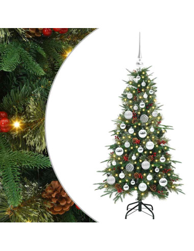 Albero di Natale Artificiale con Rami Pieghevoli Verde 120 cm