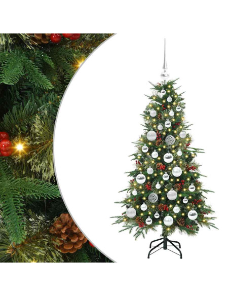 Albero di Natale Artificiale con Rami Pieghevoli Verde 120 cm