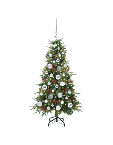 Albero di Natale Artificiale con Rami Pieghevoli Verde 120 cm