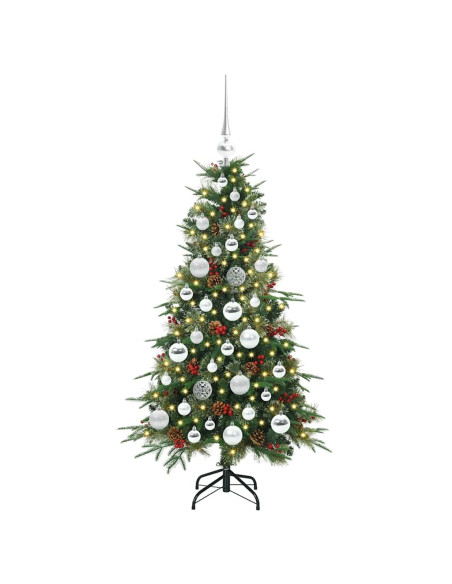 Albero di Natale Artificiale con Rami Pieghevoli Verde 120 cm