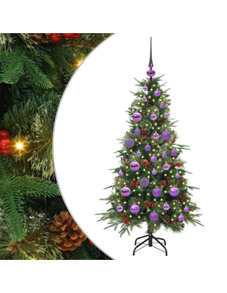 Albero di Natale Artificiale con Rami Pieghevoli Verde 120 cm