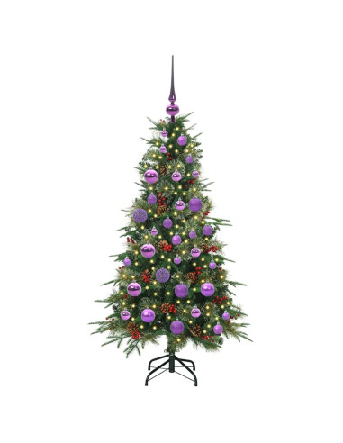 Albero di Natale Artificiale con Rami Pieghevoli Verde 120 cm