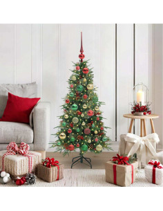 Albero di Natale Artificiale con Rami Pieghevoli Verde 120 cm 2