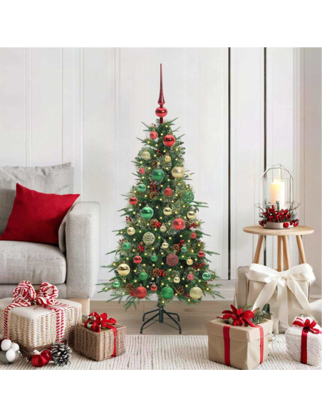 Albero di Natale Artificiale con Rami Pieghevoli Verde 120 cm