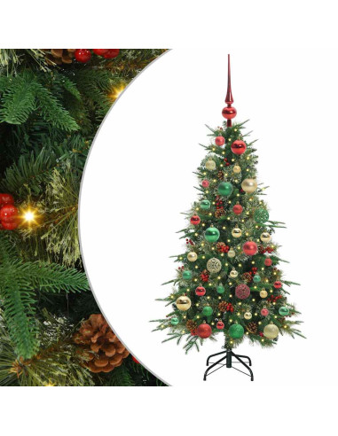 Albero di Natale Artificiale con Rami Pieghevoli Verde 120 cm