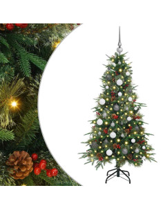Albero di Natale Artificiale con Rami Pieghevoli Verde 150 cm 2