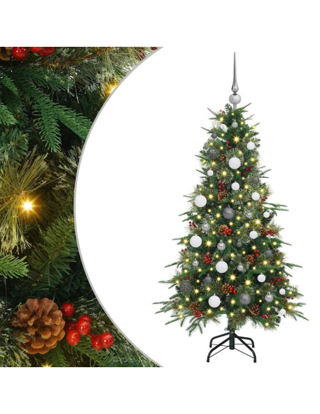 Albero di Natale Artificiale con Rami Pieghevoli Verde 150 cm