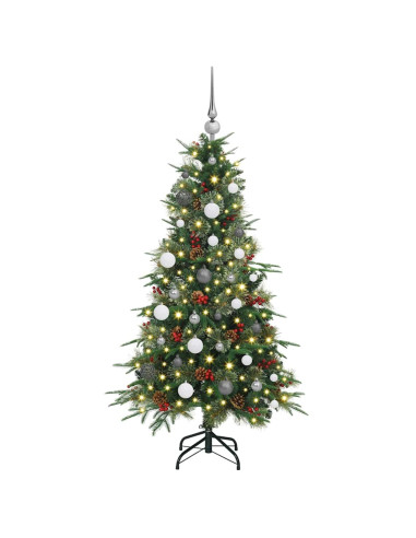 Albero di Natale Artificiale con Rami Pieghevoli Verde 150 cm