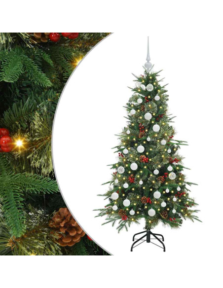 Albero di Natale Artificiale con Rami Pieghevoli Verde 150 cm