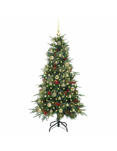 Albero di Natale Artificiale con Rami Pieghevoli Verde 150 cm