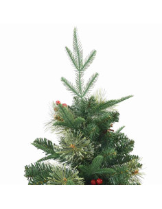 Albero di Natale Artificiale con Rami Pieghevoli Verde 150 cm 2