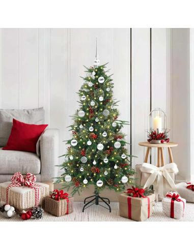 Albero di Natale Artificiale con Rami Pieghevoli Verde 150 cm