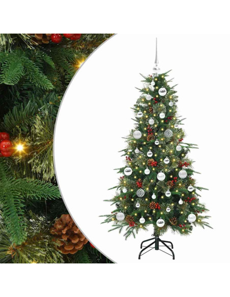 Albero di Natale Artificiale con Rami Pieghevoli Verde 150 cm