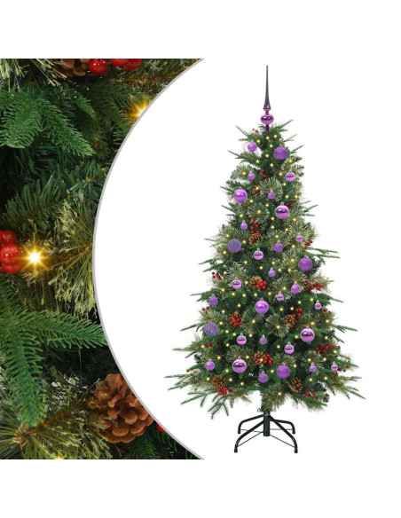 Albero di Natale Artificiale con Rami Pieghevoli Verde 150 cm