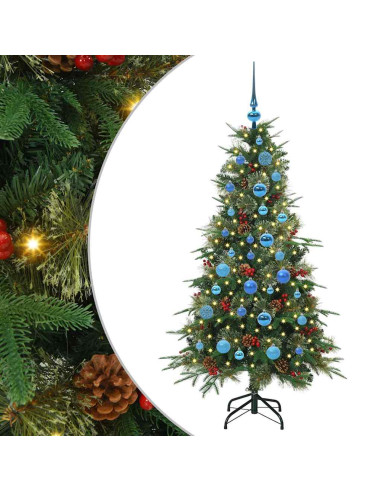 Albero di Natale Artificiale con Rami Pieghevoli Verde 150 cm