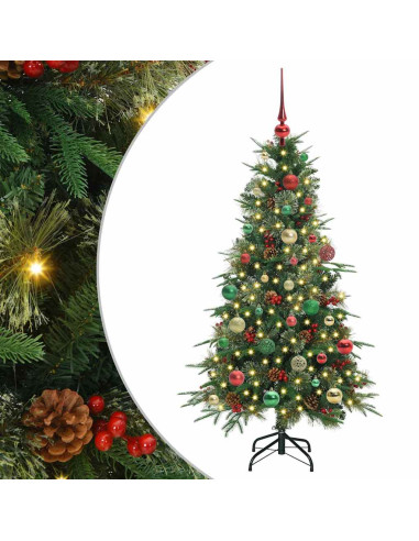 Albero di Natale Artificiale con Rami Pieghevoli Verde 150 cm