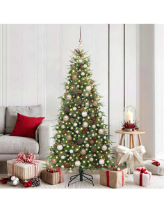 Albero di Natale Artificiale con Rami Pieghevoli Verde 180 cm 2