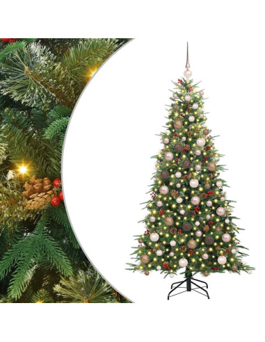 Albero di Natale Artificiale con Rami Pieghevoli Verde 180 cm