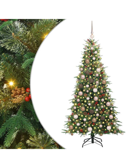 Albero di Natale Artificiale con Rami Pieghevoli Verde 180 cm