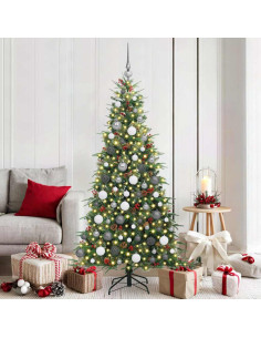Albero di Natale Artificiale con Rami Pieghevoli Verde 180 cm 2