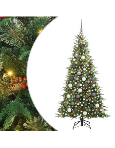 Albero di Natale Artificiale con Rami Pieghevoli Verde 180 cm 2