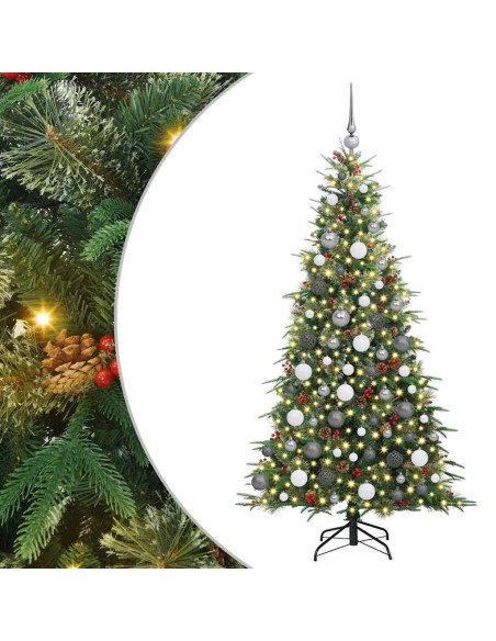 Albero di Natale Artificiale con Rami Pieghevoli Verde 180 cm