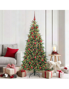 Albero di Natale Artificiale con Rami Pieghevoli Verde 180 cm 2