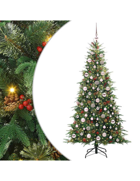 Albero di Natale Artificiale con Rami Pieghevoli Verde 180 cm