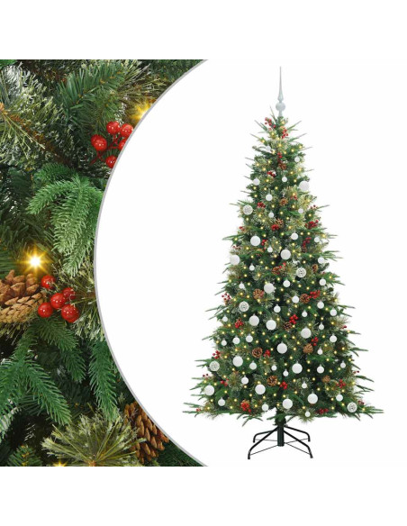 Albero di Natale Artificiale con Rami Pieghevoli Verde 180 cm