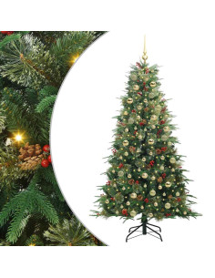 Albero di Natale Artificiale con Rami Pieghevoli Verde 180 cm 2