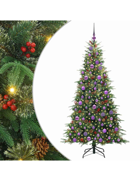 Albero di Natale Artificiale con Rami Pieghevoli Verde 180 cm