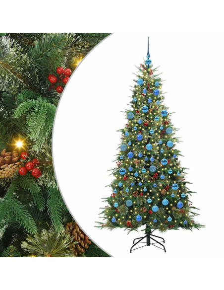 Albero di Natale Artificiale con Rami Pieghevoli Verde 180 cm