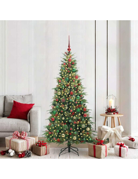 Albero di Natale Artificiale con Rami Pieghevoli Verde 180 cm